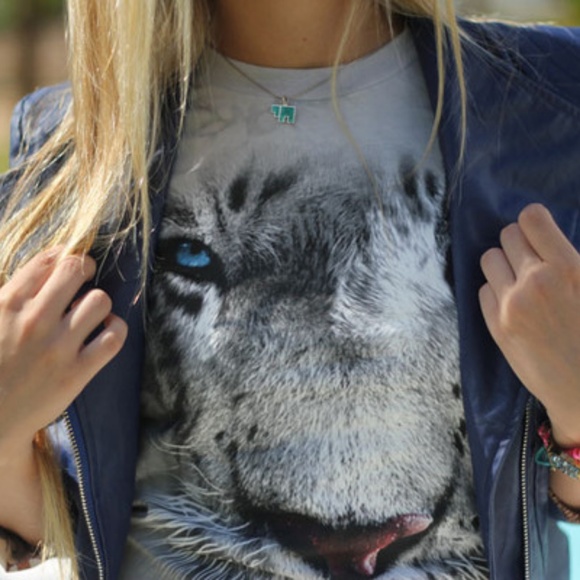 🍍THE MOUNTAIN White Tiger Graphic Active T-Shirt - Picture 6 of 9